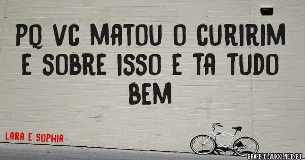 pq vc matou o curirim e sobre isso e ta tudo bem