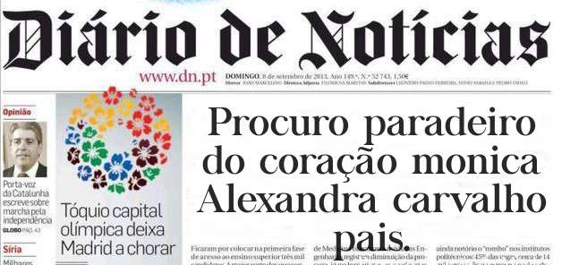 Procuro paradeiro do coração monica Alexandra carvalho pais. 