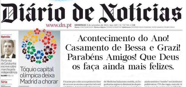 Acontecimento do Ano!
Casamento de Bessa e Grazi!
Parabéns Amigos! Que Deus os faça ainda mais felizes.