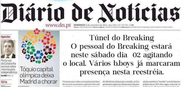 Túnel do Breaking
O pessoal do Breaking estará neste sábado dia  02 agitando o local. Vários b.boys já marcaram presença nesta reestréia.