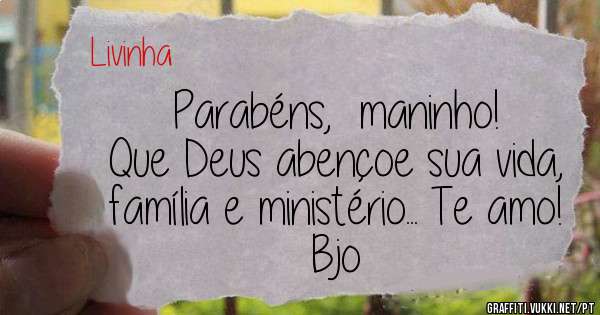 Parabéns,  maninho!
Que Deus abençoe sua vida, família e ministério... Te amo! Bjo