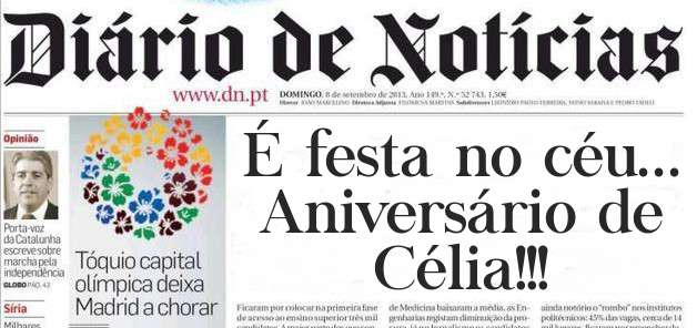 É festa no céu... Aniversário de Célia!!! 