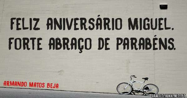 Feliz aniversário Miguel. Forte abraço de parabéns.