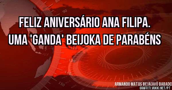 Feliz aniversário Ana Filipa. Uma 'ganda' beijoka de parabéns