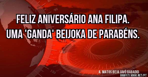 Feliz aniversário Ana Filipa. Uma 'ganda' beijoka de parabéns.