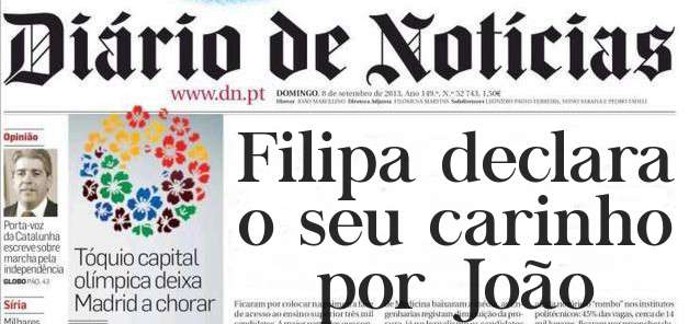 Filipa declara o seu carinho por João