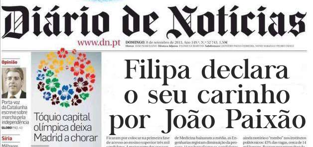 Filipa declara o seu carinho por João Paixão