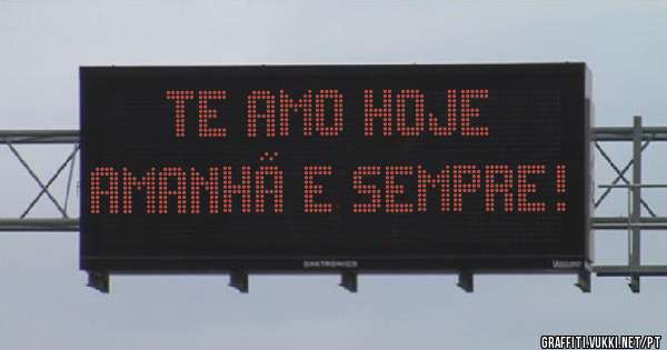 TE AMO HOJE
AMANHÃ E SEMPRE!
