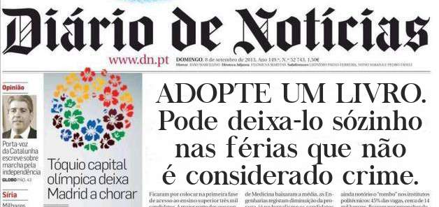 ADOPTE UM LIVRO.
Pode deixa-lo sózinho nas férias que não é considerado crime.