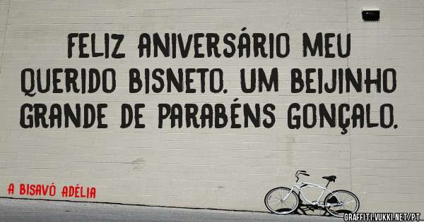 Feliz aniversário meu querido bisneto. Um beijinho grande de parabéns Gonçalo.
