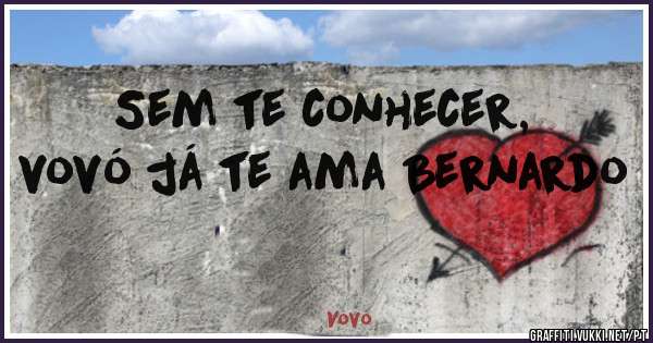 Sem te conhecer, vovó já te ama Bernardo 