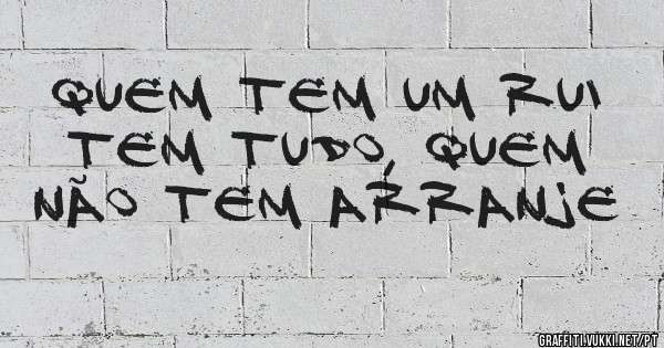 Quem tem um Rui tem tudo, quem não tem arranje
