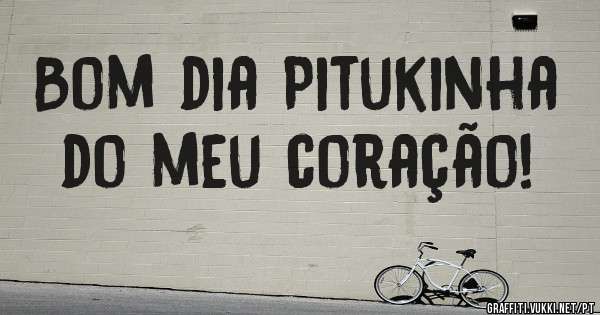 Bom dia Pitukinha do meu coração! 