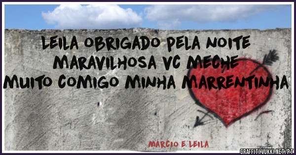 Leila obrigado pela noite maravilhosa vc meche muito comigo minha marrentinha 
