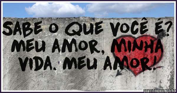 Sabe o que você é? Meu amor, minha vida. Meu amor! 