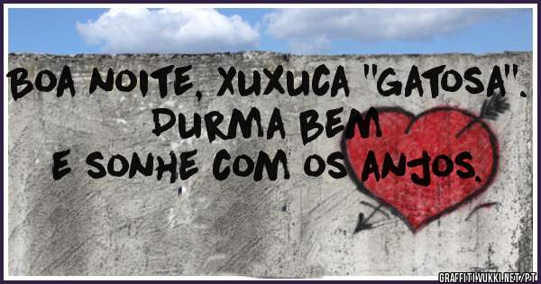 Boa noite, Xuxuca ''gatosa''.               Durma bem e sonhe com os anjos. 