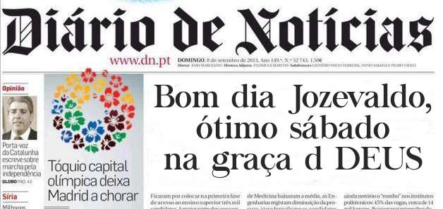Bom dia Jozevaldo, ótimo sábado na graça d DEUS 
