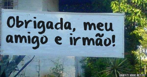 Obrigada, meu amigo e irmão! 