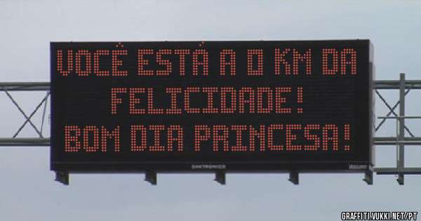 Você está a 0 km da felicidade!
BOM DIA PRINCESA!
