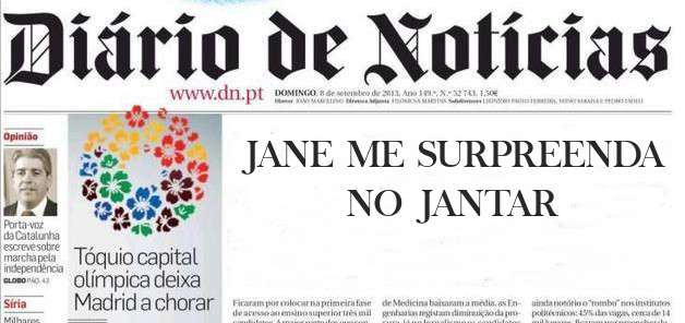 JANE ME SURPREENDA NO JANTAR