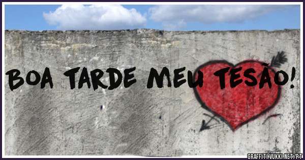 Boa tarde meu tesão!