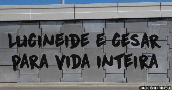 Lucineide e Cesar para vida inteira 