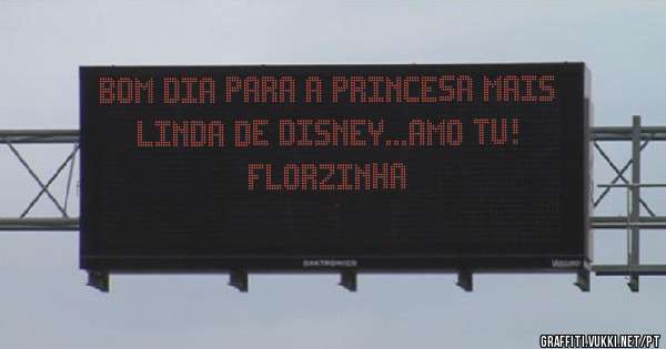 Bom dia para a princesa mais linda de Disney...amo tu!
 Florzinha