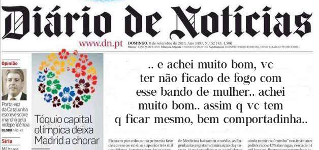 .. e achei muito bom, vc ter não ficado de fogo com esse bando de mulher.. achei muito bom.. assim q vc tem q ficar mesmo, bem comportadinha..