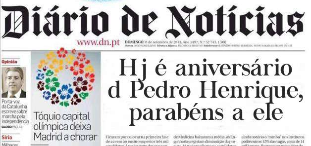 Hj é aniversário d Pedro Henrique, parabéns a ele