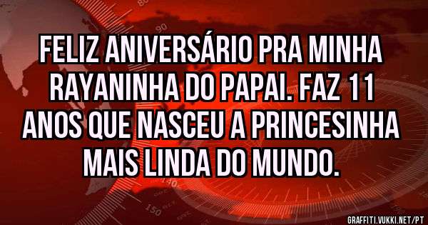 Feliz aniversário pra minha rayaninha do papai. Faz 11 anos que nasceu a princesinha mais linda do mundo.