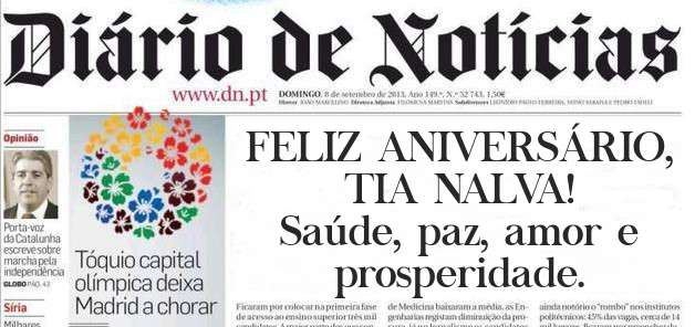 FELIZ ANIVERSÁRIO, TIA NALVA!
Saúde, paz, amor e prosperidade.