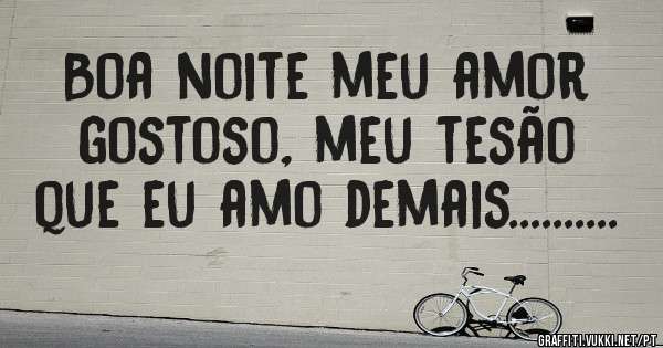 Boa noite meu amor gostoso, meu tesão que eu amo demais..........
