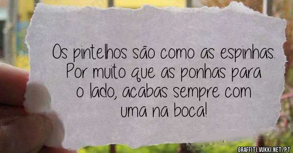 Os pintelhos são como as espinhas. Por muito que as ponhas para o lado, acabas sempre com uma na boca!
