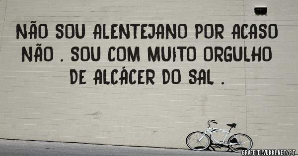 NÃO SOU ALENTEJANO POR ACASO NÃO . SOU COM MUITO ORGULHO DE ALCÁCER DO SAL .