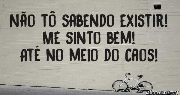 Não tô sabendo existir!
     Me sinto bem!
Até no meio do Caos!