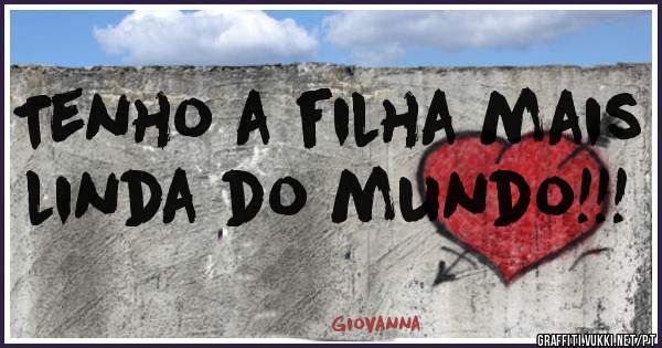 Tenho a filha mais linda do mundo!!!