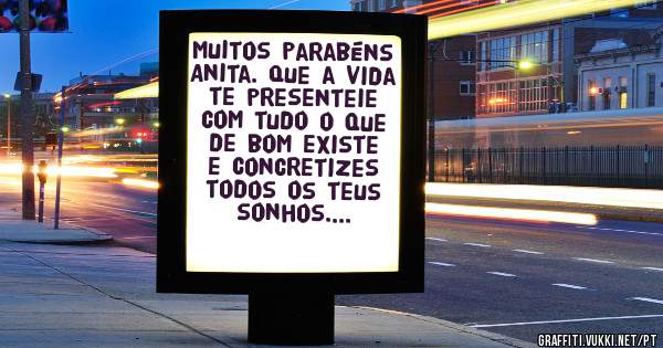 Muitos parabéns Anita. Que a vida te presenteie com tudo o que de bom existe e concretizes todos os teus sonhos.
Tia Ivone  