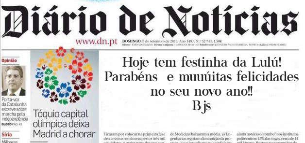 Hoje tem festinha da Lulú!
Parabéns  e muuúitas felicidades no seu novo ano!!
Bjs 