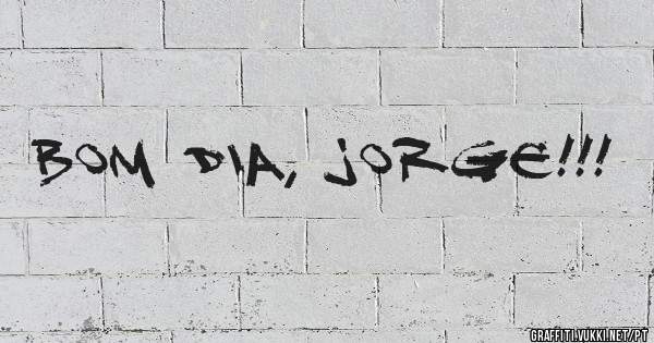 Bom dia, Jorge!!!