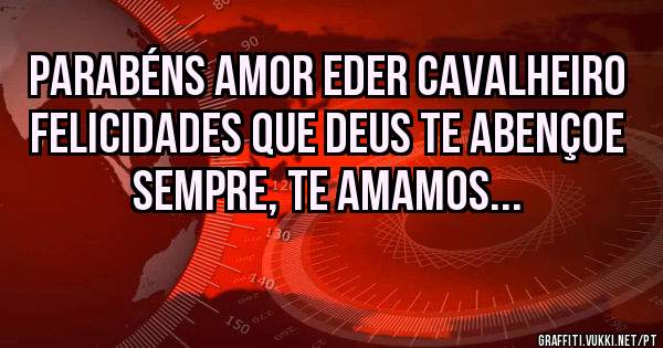 Parabéns Amor Eder Cavalheiro Felicidades que Deus te abençoe sempre, Te Amamos...