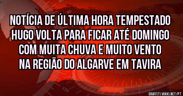 Notícia de última hora tempestado Hugo volta para ficar até domingo com muita chuva e muito vento na região do Algarve em Tavira