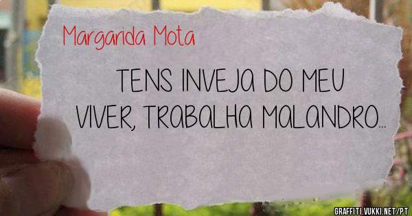 TENS INVEJA DO MEU VIVER, TRABALHA MALANDRO...