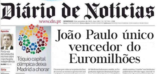 João Paulo único vencedor do Euromilhões 