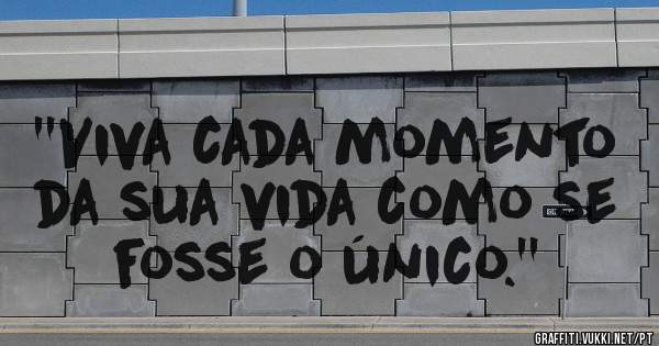 ''Viva cada momento da sua vida como se fosse o único.''