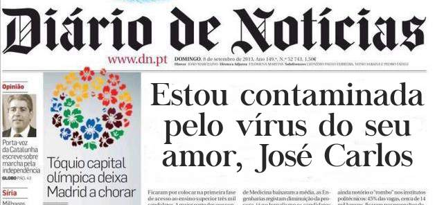 Estou contaminada pelo vírus do seu amor, José Carlos