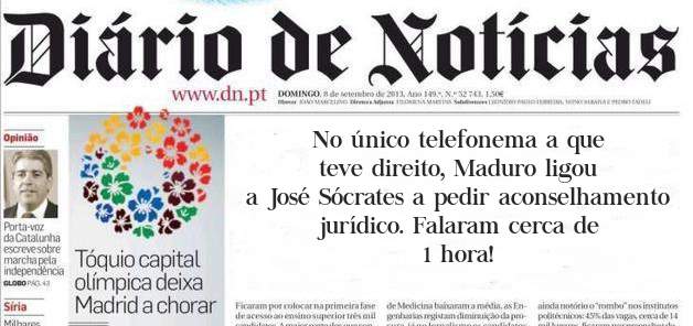No único telefonema a que teve direito, Maduro ligou a José Sócrates a pedir aconselhamento jurídico. Falaram cerca de 1 hora!  