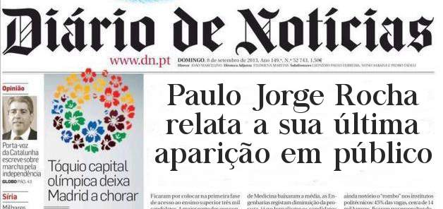 Paulo Jorge Rocha
relata a sua última aparição em público