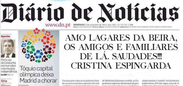 AMO LAGARES DA BEIRA, OS AMIGOS E FAMILIARES DE LÁ. SAUDADES!!!
CRISTINA ESPINGARDA