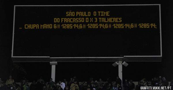 São Paulo  o time  do fracasso 0 x 3 talheres  ..  chupa mano 😂😂😂😂