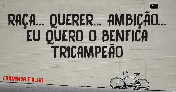 RAÇA... QUERER... AMBIÇÃO... EU QUERO O BENFICA TRICAMPEÃO 
